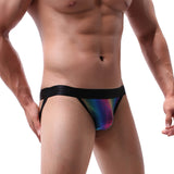 Multicolor mesh hollow triangular briefs