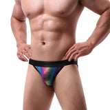 Multicolor mesh hollow triangular briefs