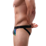 Multicolor mesh hollow triangular briefs