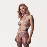 Strap Mesh Sheer Hollow Lingerie Set