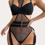 Fishnet Hollow-out Transparent Sexy Lingerie Set