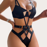 Bondage Uniform Hollow-Out Sexy Lingerie Set