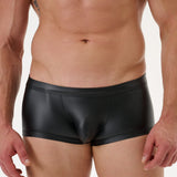 Patent leather open-back large pouch boxer briefs