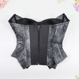 Vintage Gothic Suede Bustier Corset Top