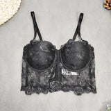 Black Rose Lace Corset Top