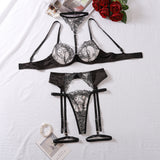 Hollow Lace Sheer Lingerie Set