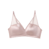 Silk satin breathable ultra - thin triangle - cup bra