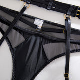 Ultra-thin Hollowed-out Mesh Lingerie Four-piece Set