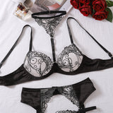 Hollow Lace Sheer Lingerie Set