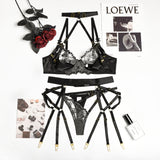 Strap - neck - hanging embroidered sexy underwear set