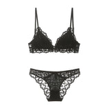 Lace Trim Mesh Camisole Lingerie Set