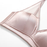 Silk satin breathable ultra - thin triangle - cup bra