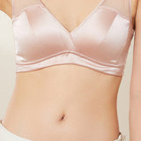 Silk satin breathable ultra - thin triangle - cup bra