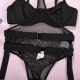 Fishnet Hollow-out Transparent Sexy Lingerie Set