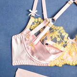 Strap - neck - hanging embroidered sexy underwear set