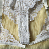 Lace Trim Sheer Hollow Lingerie Set