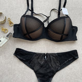 Sheer Mesh Strappy Lingerie Set