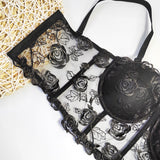 Black Rose Lace Corset Top