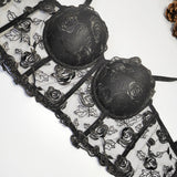 Black Rose Lace Corset Top