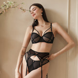 Sheer Mesh Strappy Lingerie Set