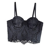 Black Lace Corset Top with Adjustable Straps