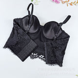 Black Lace Corset Top with Adjustable Straps