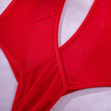 Mesh Cross - Spliced, Strappy and Color - Blocked Bodysuit Lingerie