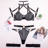 Strap Bondage Fishnet Patchwork Sexy Lingerie Set