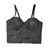 Black Floral Lace Corset Top