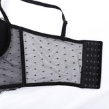 Black Polka Dot Mesh Corset Top