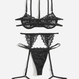 Lace Trim Seductive French Lingerie Set