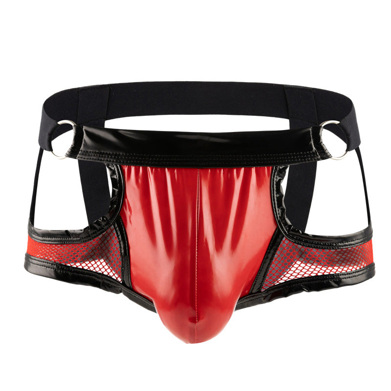 Glossy Harness Jockstrap with Mesh and Strappy Design