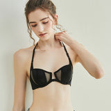 Front - clasp smooth see - through lingerie set