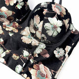 Velvet Floral Printed Shaping Boned Corset Top