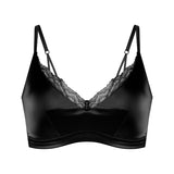 Mulberry Silk-Trimmed Satin Triangle-Cup Bra