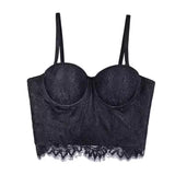 Breathable Mesh Lace Embroidered Silk Corset Top