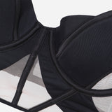 Sexy ultra - thin smooth mesh lingerie set