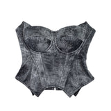 Vintage Gothic Suede Bustier Corset Top